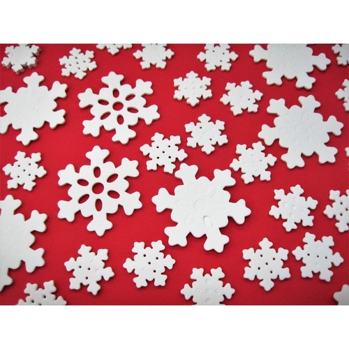 DBLG Import Snowflake Foam Shapes - 64 / Pack - White - Foam