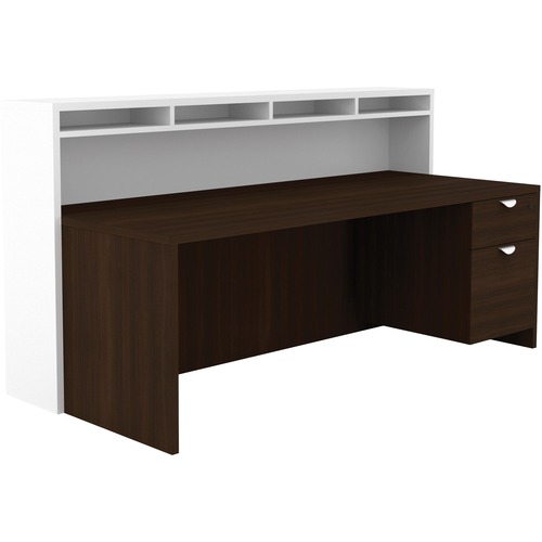 HDL Innovations Reception Desk - 73" x 36.5" x 43" - Band Edge - Material: Laminate - Finish: Evening Zen, Pure White
