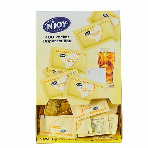 Njoy Yellow Sucralose Sugar Substitute - 0.035 oz (1 g) - Sucralose - 400/Box
