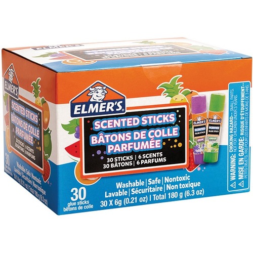 Elmers Scented Glue Sticks, Small - 6 g - 30 / Pack - Tropical Mix