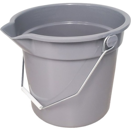 Continental Huskee Plastic Buckets, 14 Qt, Gray, Pack Of 12 Buckets - 3.50 gal - Pour Spout, Durable - 11.1" x 13.5" - Plastic - Gray - 12 / Pack