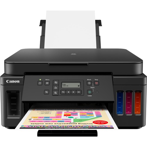 Canon PIXMA G6020 Wireless Inkjet Multifunction Printer - Color - White - Copier/Printer/Scanner - 4800 x 1200 dpi Print - Automatic Duplex Print - Up to 5000 Pages Monthly - Color Flatbed Scanner - 1200 dpi Optical Scan - Fast Ethernet Ethernet - Wireles