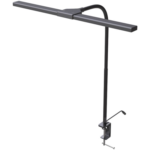 Data Accessories Company Clamp-On LED Desk Lamp - 20" x Height 18" Width - LED Bulb - Flexible Neck, Gooseneck, Dimmable, Color Changing Mode, Durable - Metal - Desk Mountable, Table Top - Black - for Desk, Table