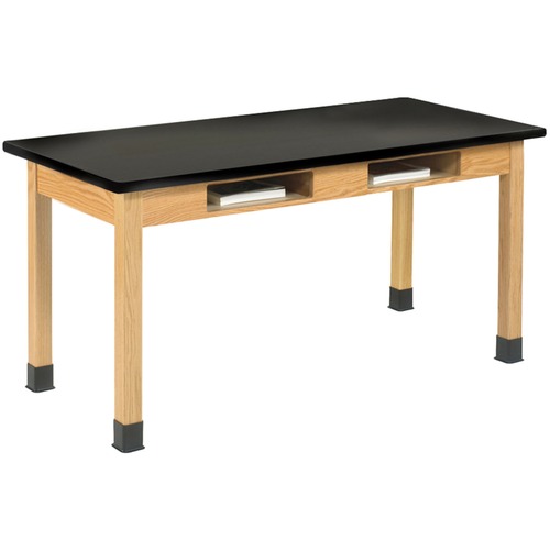 Diversified Spaces PerpetuLab Wooden Leg Science Table with Plain Apron - Epoxy Rectangle Top - Square Leg Base - 4 Legs - 500 lb Capacity x 60" Table Top Width x 24" Table Top Depth x 2.25" Table Top Thickness - 30" Height - Assembly Required - 1 Each
