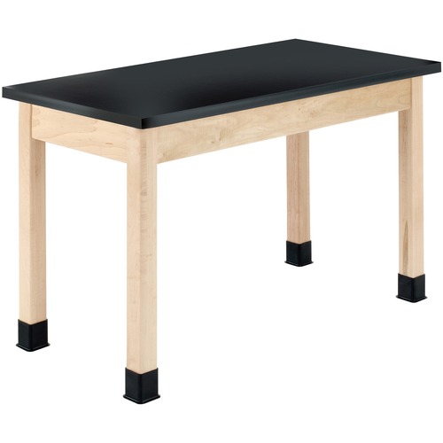 Diversified Spaces PerpetuLab Wooden Leg Science Table with Plain Apron - Rectangle Top - Square Leg Base - 4 Legs - 500 lb Capacity x 48" Table Top Width x 24" Table Top Depth x 1.25" Table Top Thickness - 30" Height - Assembly Required - 1 Each