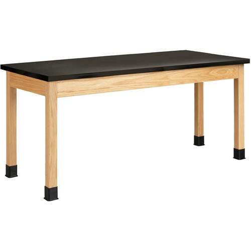 Diversified Spaces PerpetuLab Wooden Leg Science Table with Plain Apron - Rectangle Top - Square Leg Base - 4 Legs - 500 lb Capacity - 72" Table Top Width x 30" Table Top Depth - 30" HeightAssembly Required - 1 Each