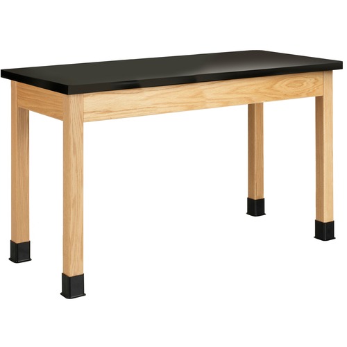 Diversified Spaces PerpetuLab Wooden Leg Science Table with Plain Apron - Rectangle Top - Square Leg Base - 4 Legs - 500 lb Capacity - 54" Table Top Width x 24" Table Top Depth - 30" HeightAssembly Required - 1 Each