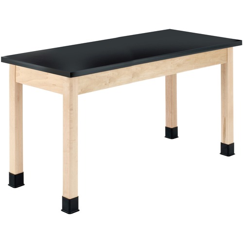 Diversified Spaces PerpetuLab Wooden Leg Science Table with Plain Apron - Rectangle Top - Square Leg Base - 4 Legs - 500 lb Capacity - 54" Table Top Width x 24" Table Top Depth - 30" HeightAssembly Required - Maple Top Material - 1 Each