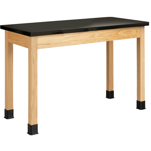 Diversified Spaces PerpetuLab Wooden Leg Science Table with Plain Apron - Epoxy Rectangle Top - Square Leg Base - 4 Legs - 500 lb Capacity x 54" Table Top Width x 24" Table Top Depth x 1" Table Top Thickness - 36" Height - Assembly Required - 1 Each