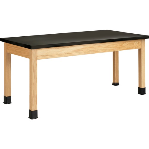 Diversified Spaces PerpetuLab Wooden Leg Science Table with Plain Apron - Rectangle Top - Square Leg Base - 4 Legs - 500 lb Capacity - 72" Table Top Width x 24" Table Top Depth - 30" HeightAssembly Required - 1 Each