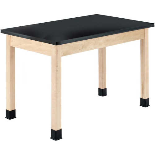 Diversified Spaces PerpetuLab Wooden Leg Science Table with Plain Apron - Rectangle Top - Square Leg Base - 4 Legs - 500 lb Capacity - 60" Table Top Width x 24" Table Top Depth - 30" HeightAssembly Required - Maple Top Material - 1 Each