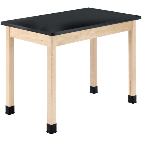 Diversified Spaces PerpetuLab Wooden Leg Science Table with Plain Apron - Rectangle Top - Square Leg Base - 4 Legs - 500 lb Capacity - 60" Table Top Width x 24" Table Top Depth - 36" HeightAssembly Required - Maple Top Material - 1 Each