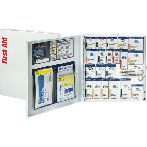 First Aid Only Large SC First Aid Meds Cabinet - 242 x Piece(s) For 50 x Individual(s) - 1 Kit - White