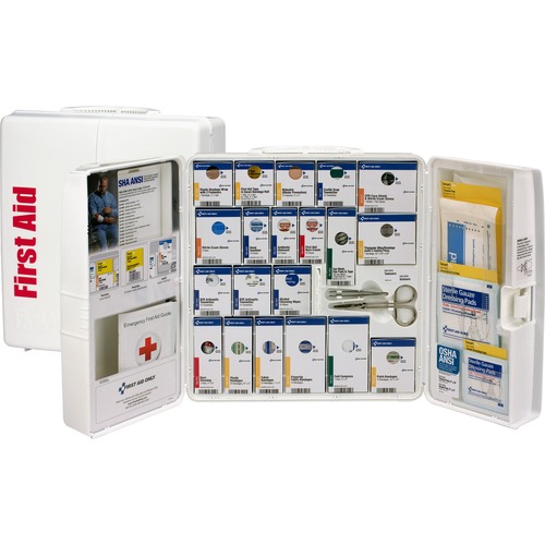 First Aid Only A+ Plastic SC First Aid Cabinet - 203 x Piece(s) For 50 x Individual(s) - Plastic Case - 1 Kit - White