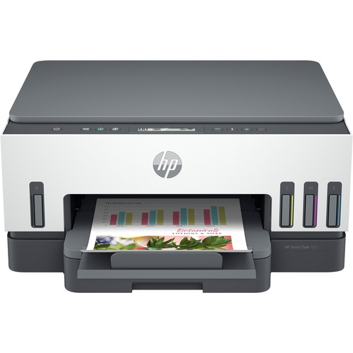 HP Smart Tank 7001 Wireless Inkjet Multifunction Printer - Color - White - Copier/Printer/Scanner - 4800 x 1200 dpi Print - Automatic Duplex Print - Up to 5000 Pages Monthly - Color Flatbed Scanner - 1200 dpi Optical Scan - Wireless LAN - Apple AirPrint, 