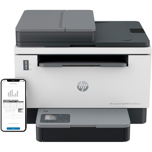 HP LaserJet 2604sdw Wireless Laser Multifunction Printer - Monochrome - White - Copier/Printer/Scanner - 23 ppm Mono Print - 600 x 600 dpi Print - Automatic Duplex Print - Up to 25000 Pages Monthly - Color Flatbed Scanner - 600 dpi Optical Scan - Fast Eth