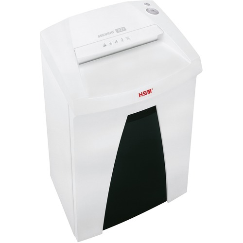 HSM SECURIO B22 - 1/4" - Continuous Shredder - Particle Cut - 19 Per Pass - for shredding Paper, Paper Clip, Staples, CD, DVD, Credit Card - 0.250" Shred Size - P-2/O-2/T-2/E-2 - 9.45" Throat - 8.70 gal Wastebin Capacity - White - TAA Compliant