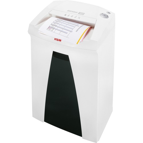 HSM SECURIO B22 - 1/8" x 1 1/8" - Continuous Shredder - Particle Cut - 11 Per Pass - for shredding Paper, Paper Clip, Staples, CD, DVD, Credit Card - 0.125" x 1.125" Shred Size - P-4/T-4/E-3/F-1 - 9.45" Throat - 8.70 gal Wastebin Capacity - White - TAA Co