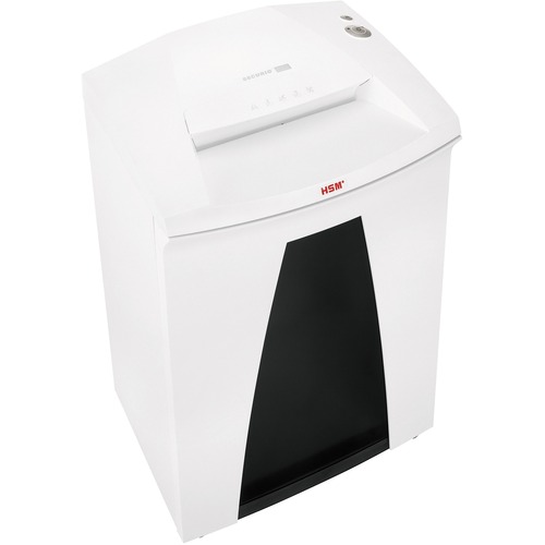 HSM SECURIO B34 - 1/16" x 5/8" - Continuous Shredder - Particle Cut - 15 Per Pass - for shredding Paper, Paper Clip, Staples, CD, DVD, Credit Card - 0.063" x 0.625" Shred Size - P-5/T-5/E-4/F-2 - 12.20" Throat - 26.40 gal Wastebin Capacity - White
