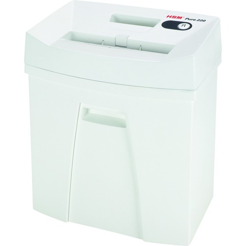 HSM Pure 220 - 1/8" - Strip Cut - 14 Per Pass - for shredding Staples, Paper, Paper Clip, Credit Card - 0.125" Shred Size - P-2/T-2/E-2 - 8.86" Throat - 6.60 gal Wastebin Capacity - White