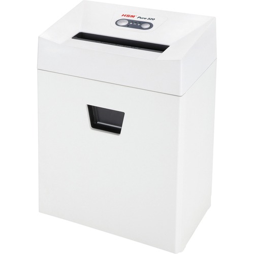 HSM Pure 320 Shredder - Strip Cut - 17 Per Pass - for shredding Staples, Paper, Paper Clip - White