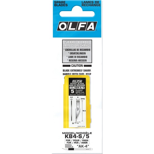Olfa Replacement Blade - #11 - 1.59" (40.50 mm) Length - 5 / Pack -  - OLFKB4S5