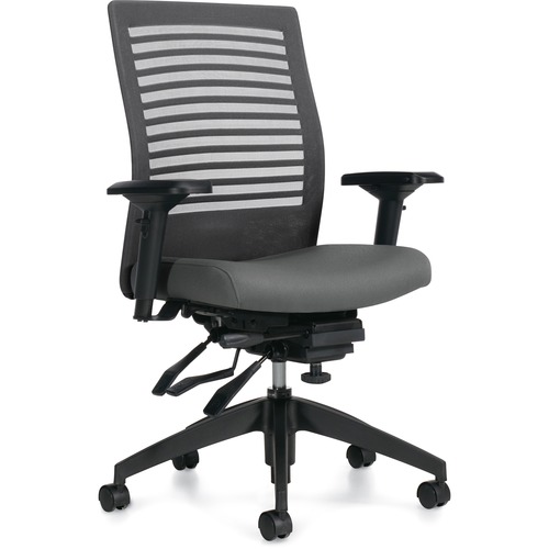 Basics Elora Chair - Fabric Seat - Mesh Back - Mid Back - Grand - Armrest