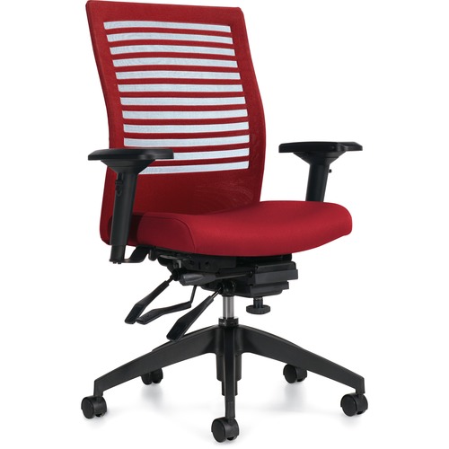 Basics Elora Chair - Fabric Seat - Mesh Back - Mid Back - Prism - Armrest
