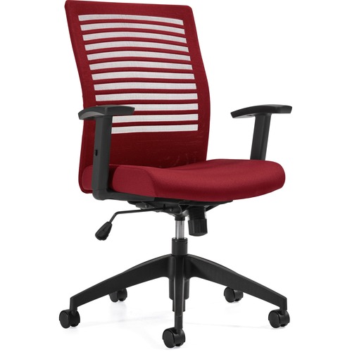 Basics Elora Chair - Fabric Seat - Mesh Back - Mid Back - Prism - Armrest