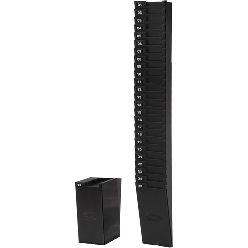 Lathem Time Card Rack - 25 Pocket(s) - Expandable - Black - Plastic