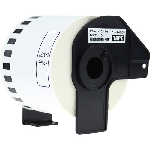 Premium Tape DK Multipurpose Label - 2 2/5" x 100" Length - Rectangle - Black on White - 200 / Roll
