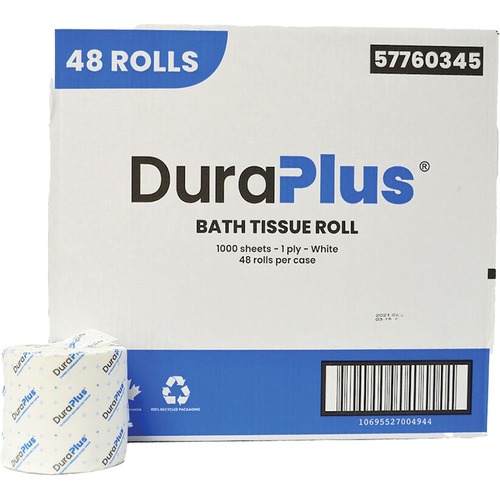 Dura Plus Bathroom Tissue One-Ply 48/ctn - 1 Ply - 1000 Sheets/Roll - For Bathroom - 48 / Carton