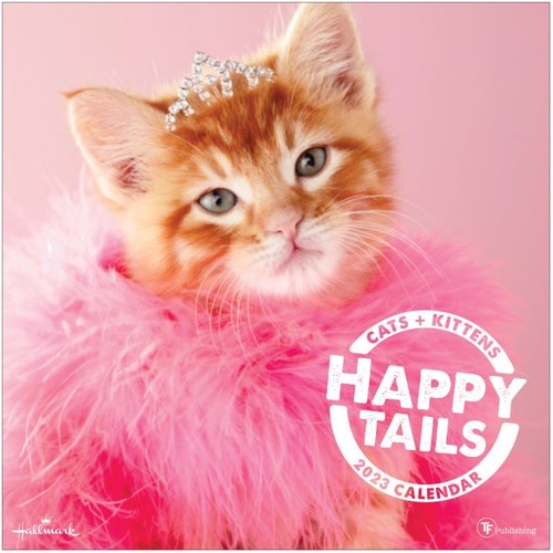 TF Publishing Animal Wall Calendar, 12" x 12", Happy Tails: Cats + Kittens Celebrating The Seasons, January To December 2023 - Medium Size - Monthly - 12 Month - January 2023 - December 2024 - 1 Month Single Page Layout - 12" x 12" White Sheet -