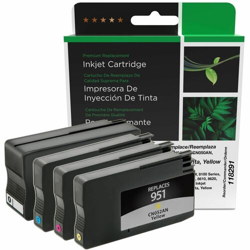 CIG Remanufactured High Yield Inkjet Ink Cartridge 950XL, 951 (C2P01FN) - Black, Cyan, Magenta, Yellow - 4 / Pack - 2300 Pages Black, 700 x 3 pages