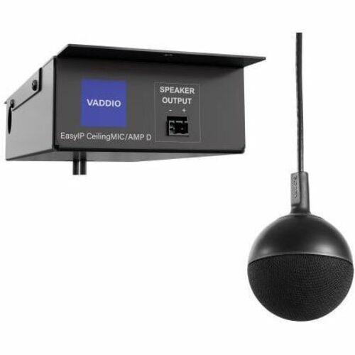 Vaddio EasyIP CeilingMIC/AMP D Wired Microphone - Black - TAA Compliant