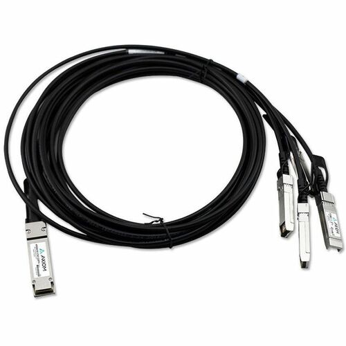 Axiom 100GBASE-CR4 QSFP28 to 4 SFP28 Passive DAC Intel Compatible 3m - 9.8 ft Twinaxial Network Cable for OEM Module, Switch, Router, Network Device - First End: 1 x QSFP28 Network - Second End: 4 x SFP28 Network - 100 Gbit/s
