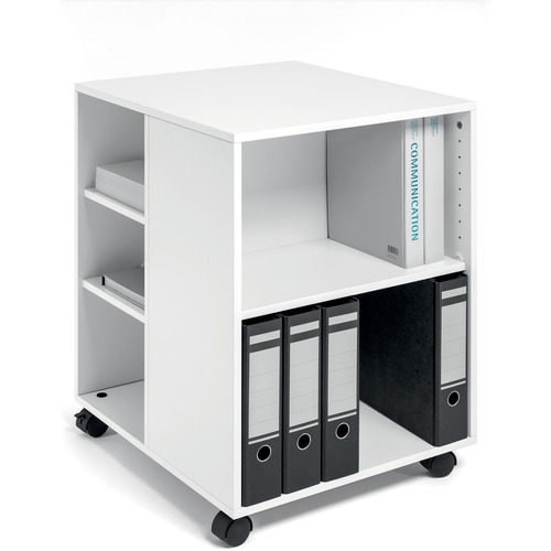DURABLE Multifunction Trolley - 6 Shelf - 132 lb Capacity - 4 Casters - Wood - x 20.8" Width x 23.3" Depth x 29.4" Height - White - 1 Each