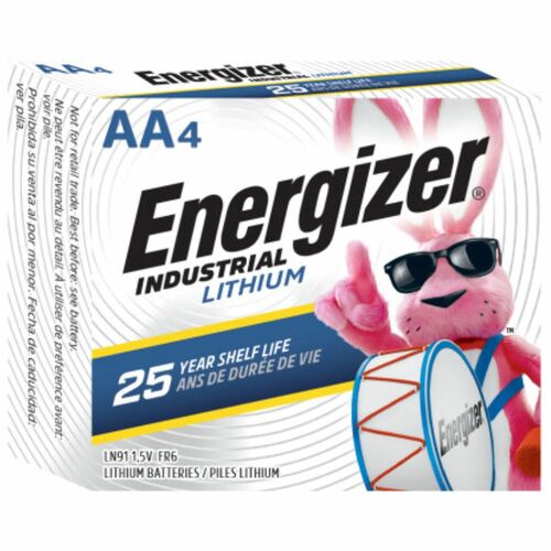Energizer Industrial AA Lithium Batteries - For Digital Camera, Construction, Medical Center, Office, Classroom, Facility Maintenance, Remote Control, Radio, Clock, Game, Digital Audio Equipment, ... - 3000 mAh - 1.5 V - 4 / Pack