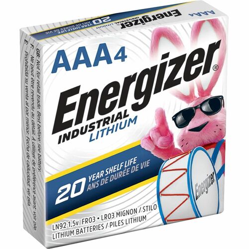 Energizer Industrial AAA Lithium Batteries - For Construction, Facility Maintenance, Medical Center, Office, Classroom, Digital Camera, Flash Unit, Electronic Game, Digital Audio Equipment, Portable Lighting - AAA - 1.5 V - 4 / Pack