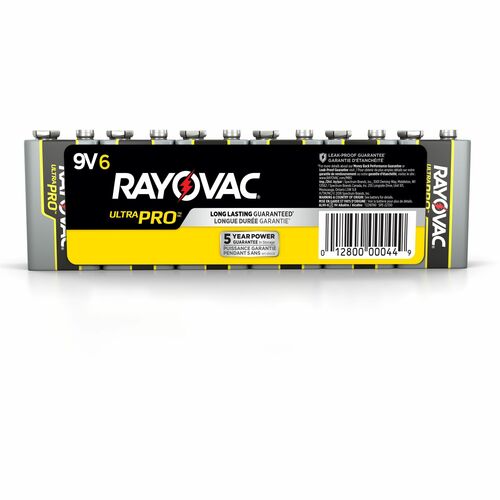 Rayovac 9-Volt Ultra-Pro Alkaline Battery - For Flashlight - 9V - 9 V - 6 / Pack