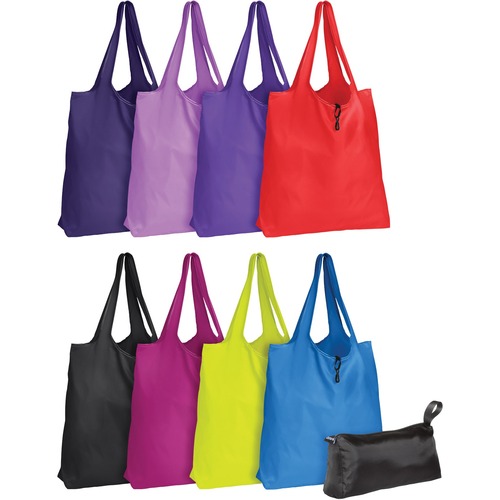 Oxford Shopping Bag - 22.68 kg Capacity - 17" (431.80 mm) Width x 4.50" (114.30 mm) Depth - Assorted - Polyester - 8/Pack - Grocery