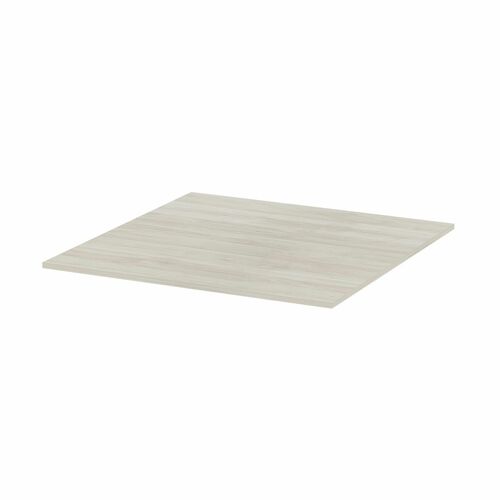 Heartwood Table Top - Winter White Square Top x 1" Table Top Thickness - Thermofused Laminate (TFL), Wood Grain Top Material