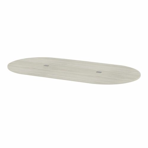 Heartwood Table Top - Winter White Racetrack Top x 1" Table Top Thickness - Thermofused Laminate (TFL), Wood Grain Top Material