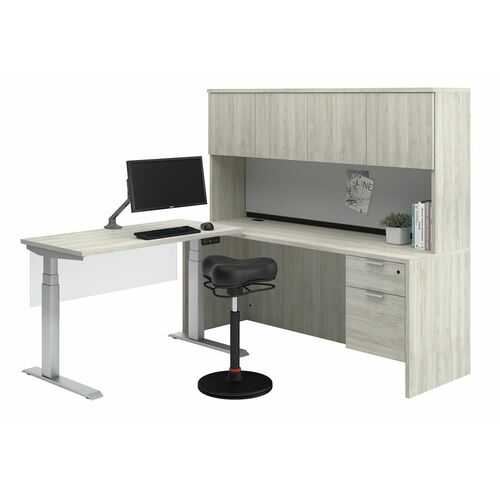HDL Innovations Office Furniture Suite - Material: Laminate - Finish: Winter Wood = HTW829794