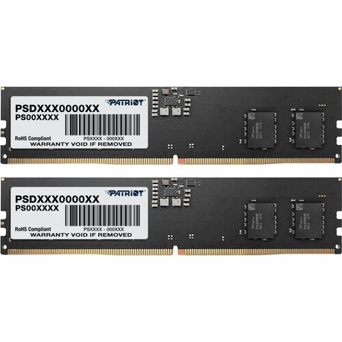 Patriot Memory Signature Line 16GB (2 x 8GB) DDR5 SDRAM Memory Kit - 16 GB (2 x 8GB) - DDR5-5600/PC5-44800 DDR5 SDRAM - 5600 MHz - CL46 - 1.10 V - On-die ECC - Unbuffered - 288-pin - DIMM