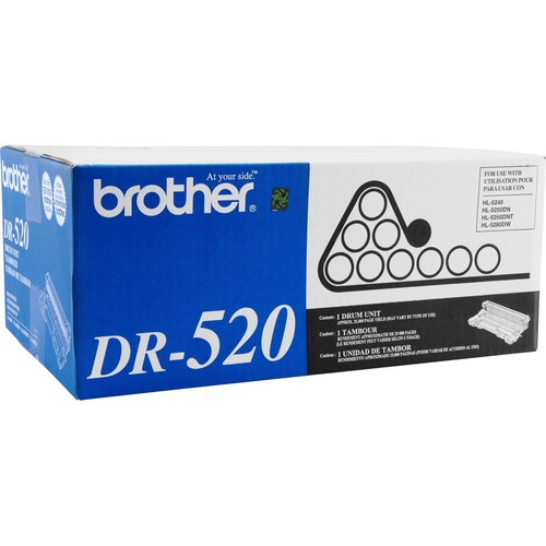 Brother DR520 Replacement Drum Unit - Laser Print Technology - 25000 - 1 Each - Laser Printer Drums - BRTDR520