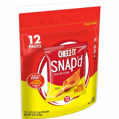 Cheez-It Snap'd Double Cheese Crackers - Cheese - 0.75 oz - 12 / Box