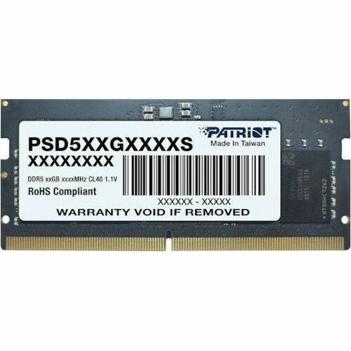 Patriot Memory Signature Line 16GB DDR5 SDRAM Memory Module - For Notebook - 16 GB (1 x 16GB) - DDR5-5600/PC5-44800 DDR5 SDRAM - 5600 MHz Dual-rank Memory - CL46 - 1.10 V - Retail - Unbuffered - 262-pin - SoDIMM