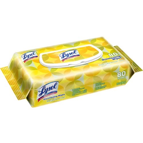 Lysol Disinfecting Wipes Lemon & Lime Blossom 80 sheets/pkg - Ready-To-Use Wipe - Lemon & Lime Blossom Scent - 80 / Pack