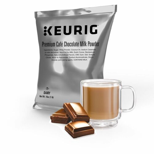 Keurig Premium Café Chocolate Milk Powder - Powder - 16 oz - Chocolate - 12 / Carton